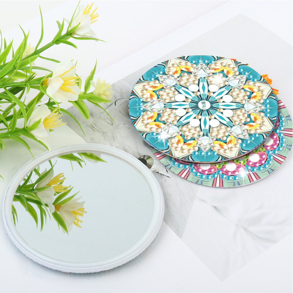 3pcs Crystal Diamond Mirror Portable DIY Art Craft Set Datura for Adult and Kids