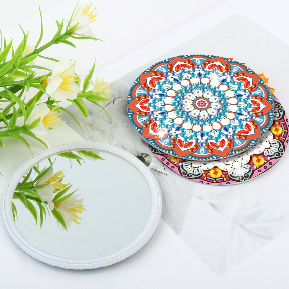 3pcs Crystal Diamond Mirror Portable DIY Art Craft Set Datura for Adult and Kids