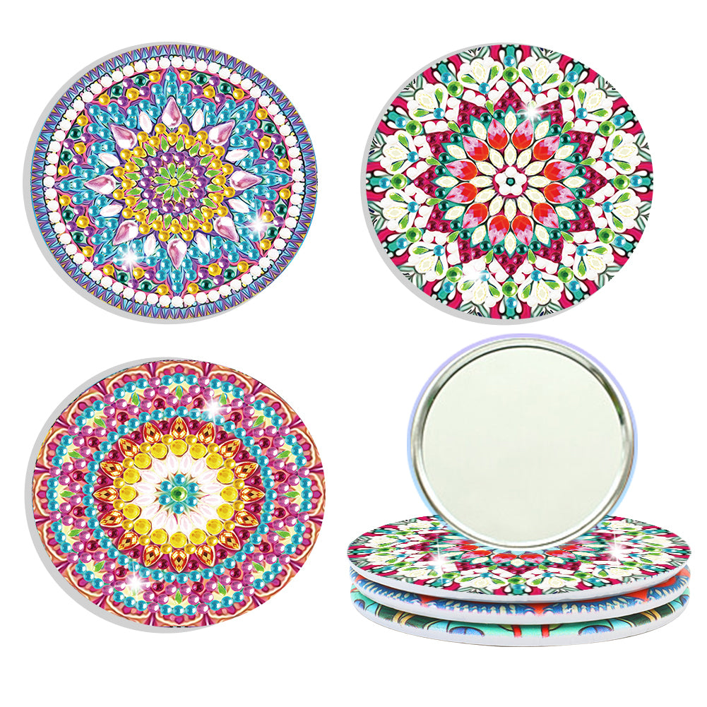 3pcs Crystal Diamond Mirror Portable DIY Art Craft Set Datura for Adult and Kids