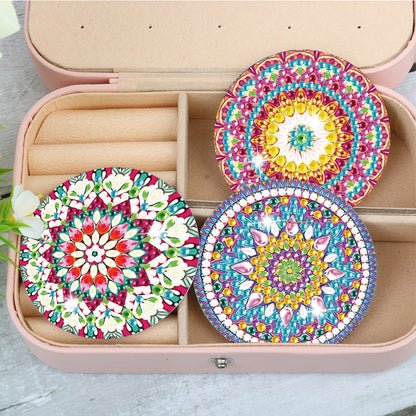 3pcs Crystal Diamond Mirror Portable DIY Art Craft Set Datura for Adult and Kids