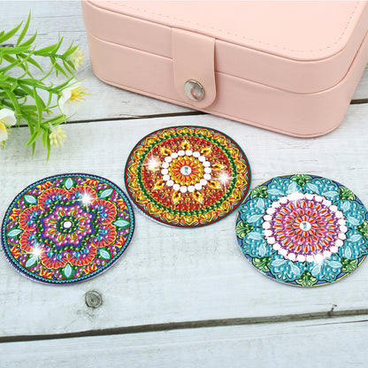 3pcs Crystal Diamond Mirror Portable DIY Art Craft Set Datura for Adult and Kids