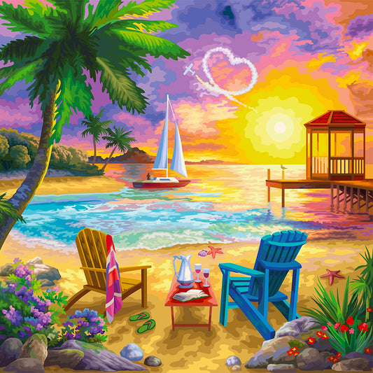 Summer Beach Picnic - Full Round Drill Diamond Painting 30*30CM