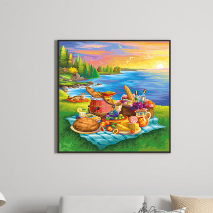 Summer Beach Picnic - Full Round Drill Diamond Painting 30*30CM