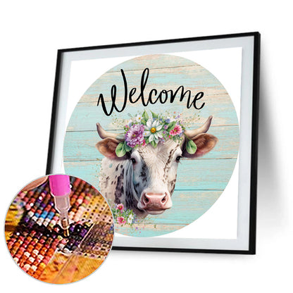 Round Cow - Full Round Drill Diamond Painting 30*30CM