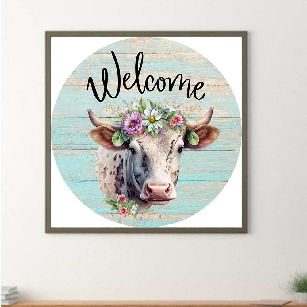 Round Cow - Full Round Drill Diamond Painting 30*30CM
