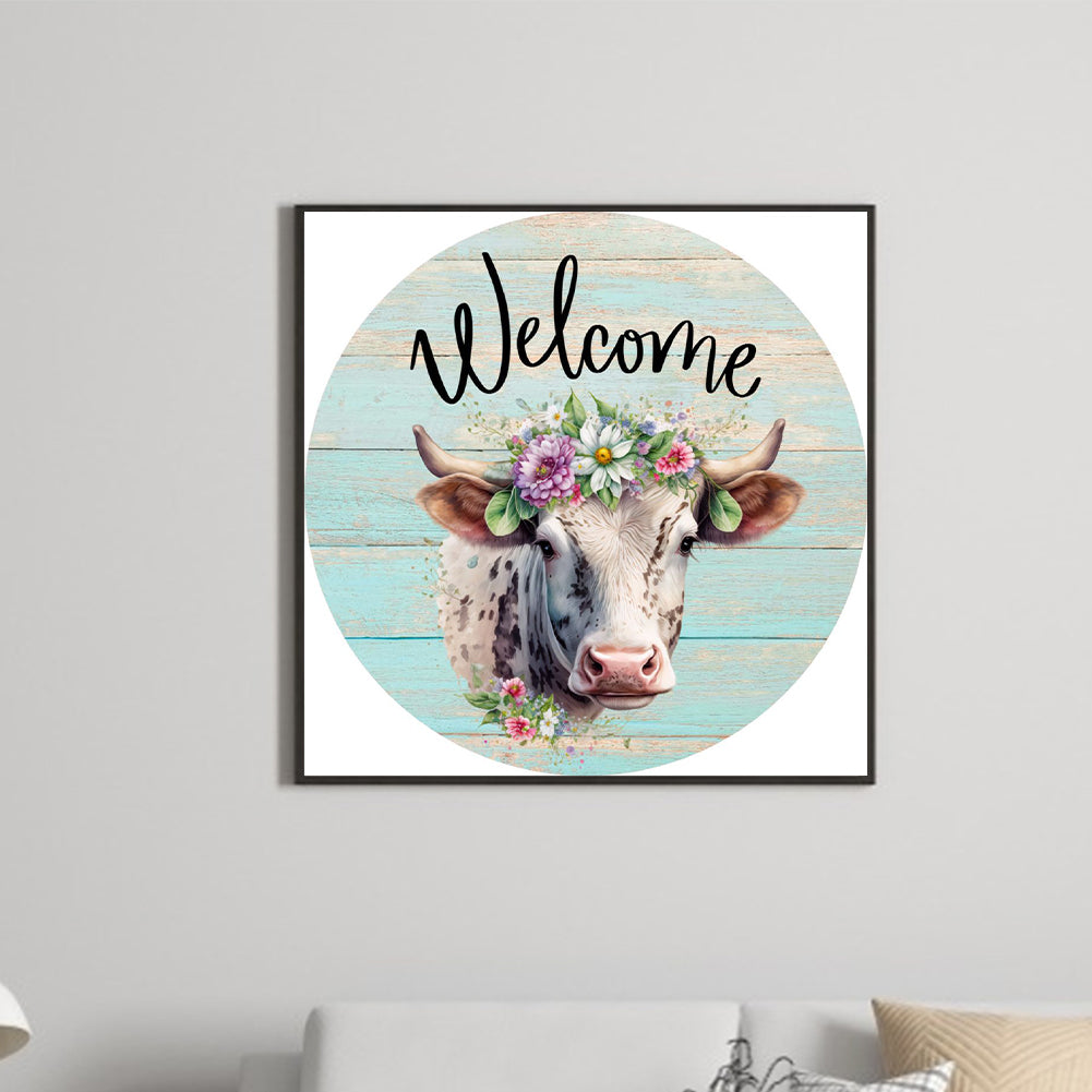 Round Cow - Full Round Drill Diamond Painting 30*30CM