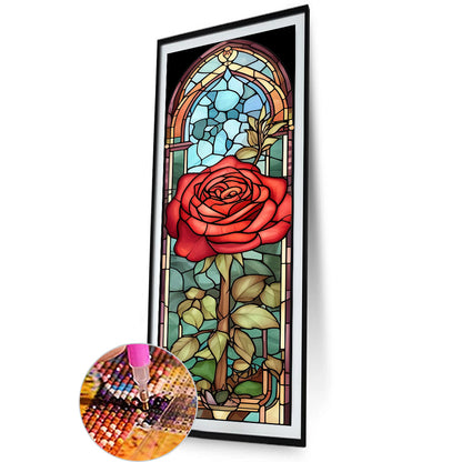 Rose Glass Painting - Full Round Drill Diamond Painting 30*90CM