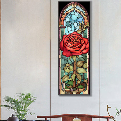 Rose Glass Painting - Full Round Drill Diamond Painting 30*90CM