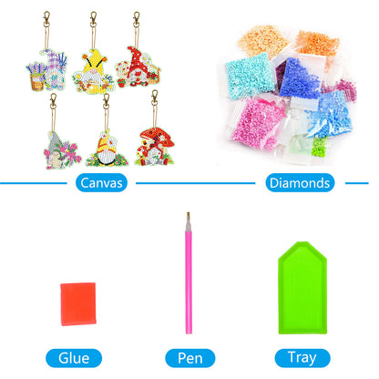 5D Diamond Art Key Rings Double Sided DIY Special-shaped Drill Bag Pandant Gifts