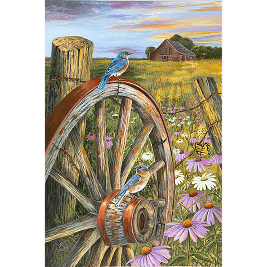 Wooden Wheel - Full Round Drill Diamond Painting 40*60CM