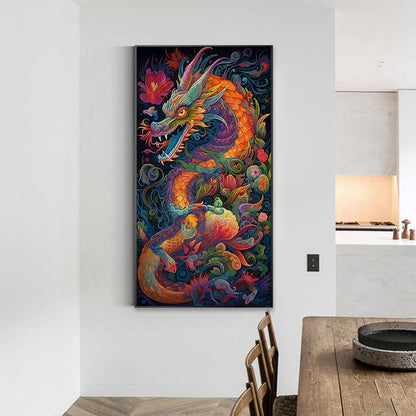 Flower Dragon - Full Round Drill Diamond Painting 40*70CM