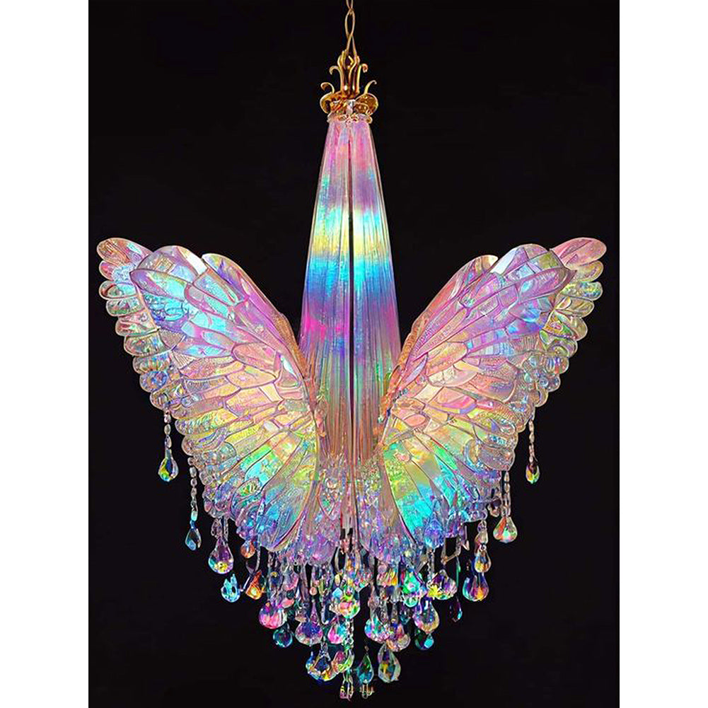 Glass Lamp Wings - Full Square Drill Diamond Painting 30*40CM