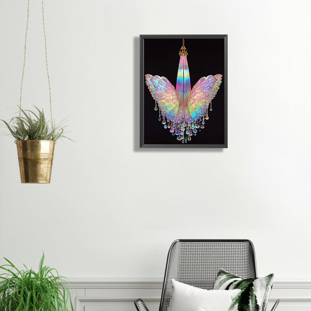 Glass Lamp Wings - Full Square Drill Diamond Painting 30*40CM