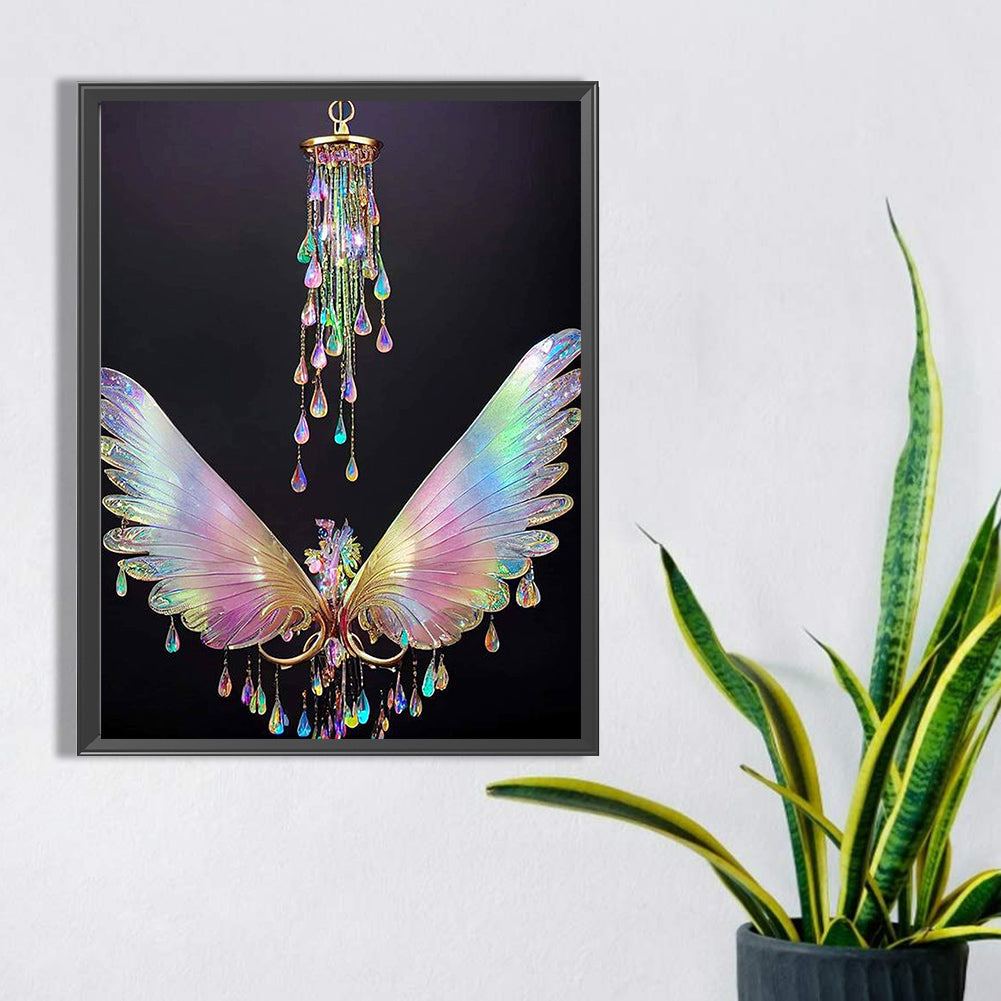 Glass Lamp Wings - Full Square Drill Diamond Painting 30*40CM