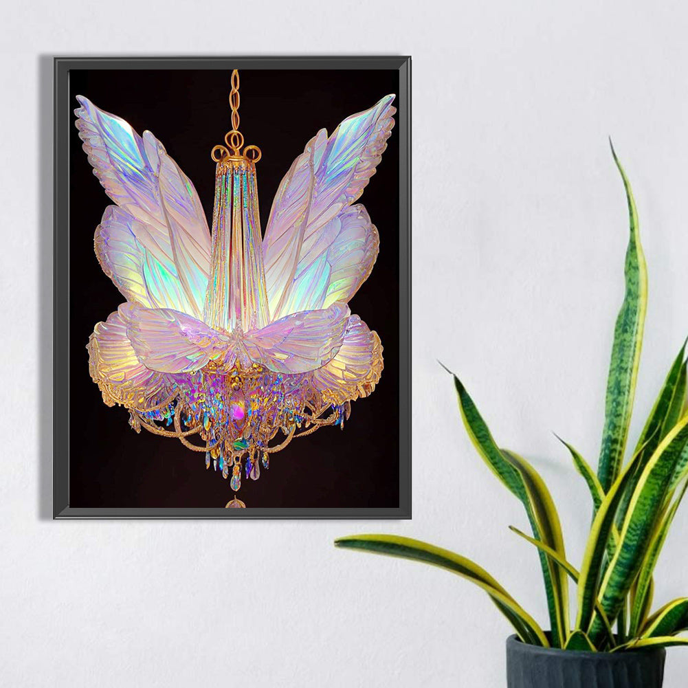 Glass Lamp Wings - Full Square Drill Diamond Painting 30*40CM