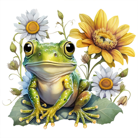 Sunflower Frog - Full Round Drill Diamond Painting 30*30CM