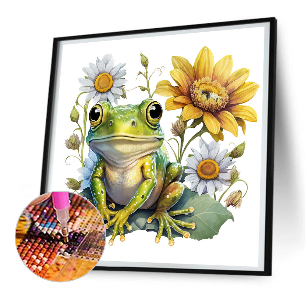 Sunflower Frog - Full Round Drill Diamond Painting 30*30CM