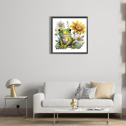 Sunflower Frog - Full Round Drill Diamond Painting 30*30CM