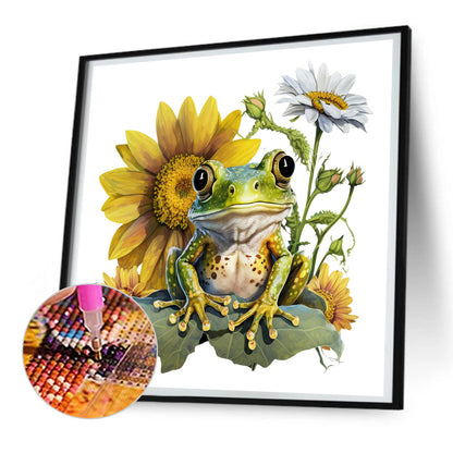 Sunflower Frog - Full Round Drill Diamond Painting 30*30CM