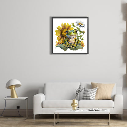 Sunflower Frog - Full Round Drill Diamond Painting 30*30CM