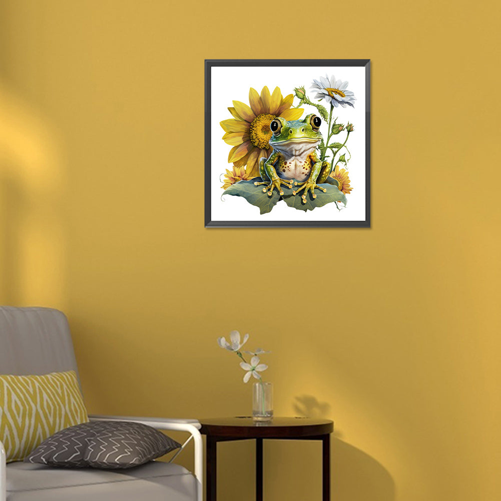 Sunflower Frog - Full Round Drill Diamond Painting 30*30CM