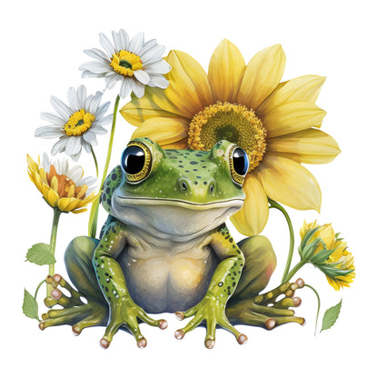 Sunflower Frog - Full Round Drill Diamond Painting 30*30CM