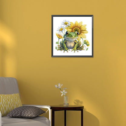 Sunflower Frog - Full Round Drill Diamond Painting 30*30CM