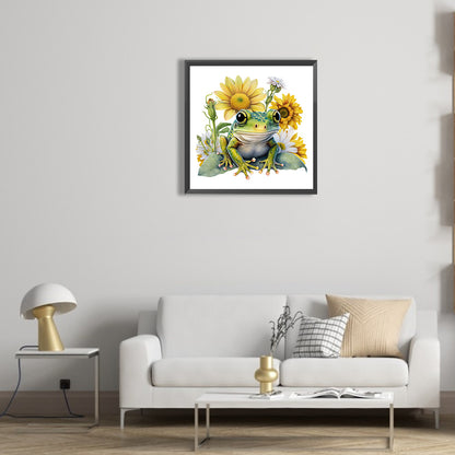 Sunflower Frog - Full Round Drill Diamond Painting 30*30CM