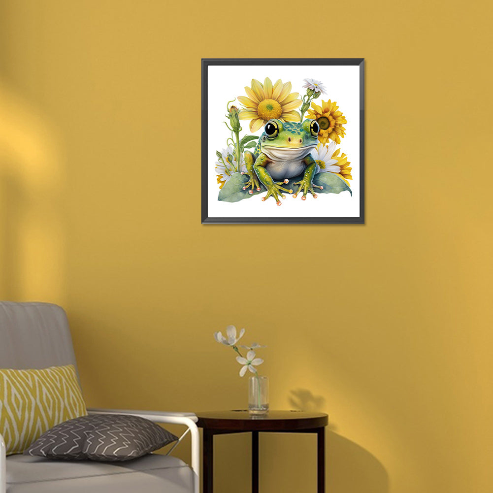 Sunflower Frog - Full Round Drill Diamond Painting 30*30CM