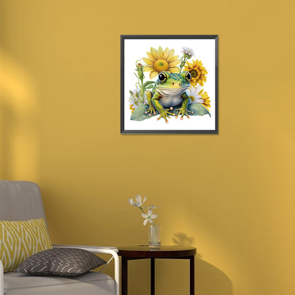 Sunflower Frog - Full Round Drill Diamond Painting 30*30CM