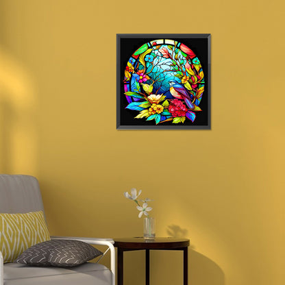 Stained Glass Swallow - Full Round Drill Diamond Painting 30*30CM