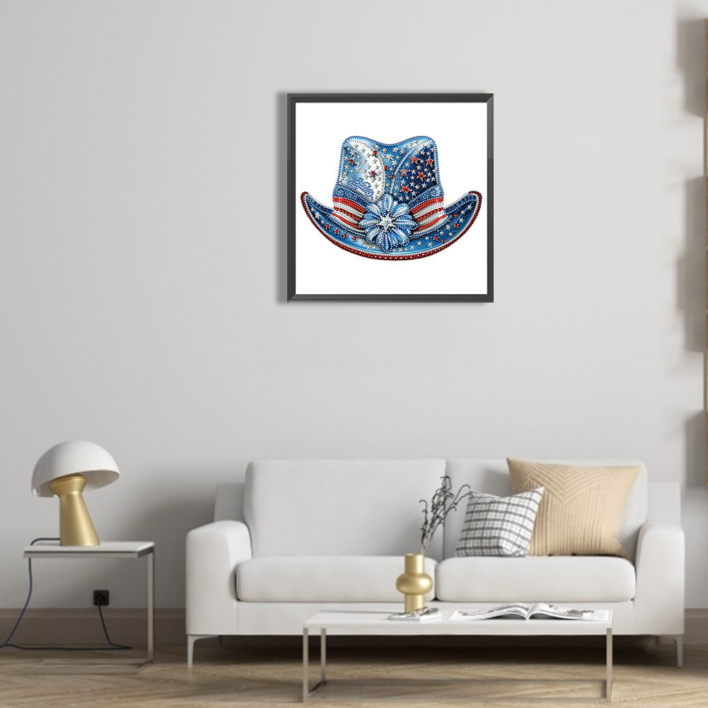 Independence Day Hat - Special Shaped Drill Diamond Painting 30*30CM