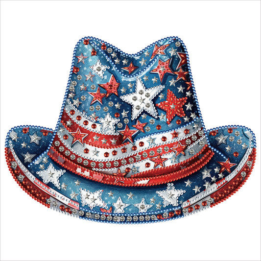 Independence Day Hat - Special Shaped Drill Diamond Painting 30*30CM