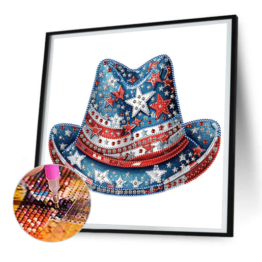 Independence Day Hat - Special Shaped Drill Diamond Painting 30*30CM