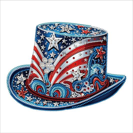 Independence Day Hat - Special Shaped Drill Diamond Painting 30*30CM