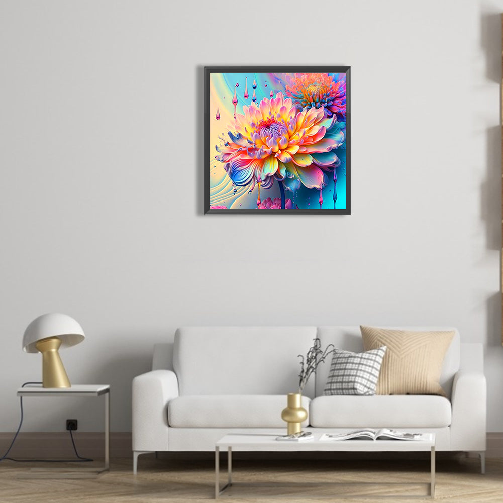 Colorful Multi-Petal Flower - Full Round Drill Diamond Painting 30*30CM