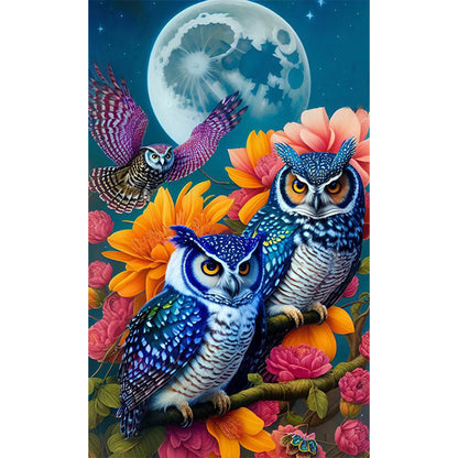 Owl Stare - Full Round Drill Diamond Painting 40*65CM