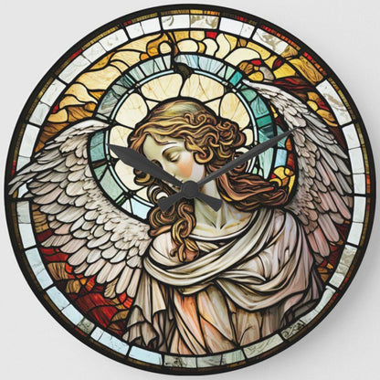 Clock Glass Painting Of Our Lady Of Angels - Full Round Drill Diamond Painting 30*30CM