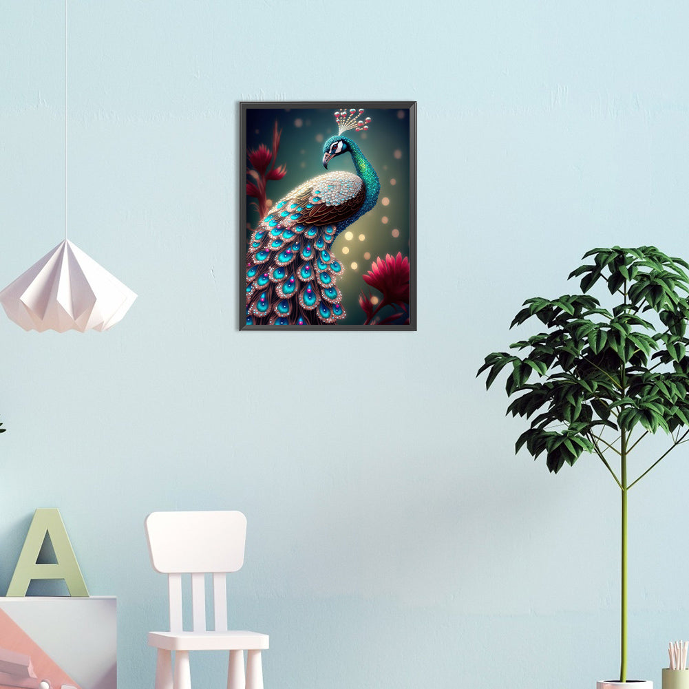Peacock - Full Round Drill Diamond Painting 30*40CM