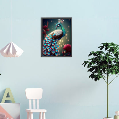 Peacock - Full Round Drill Diamond Painting 30*40CM