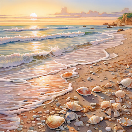 Dream Beach - Full Round Drill Diamond Painting 30*30CM