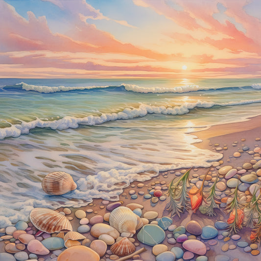 Dream Beach - Full Round Drill Diamond Painting 30*30CM