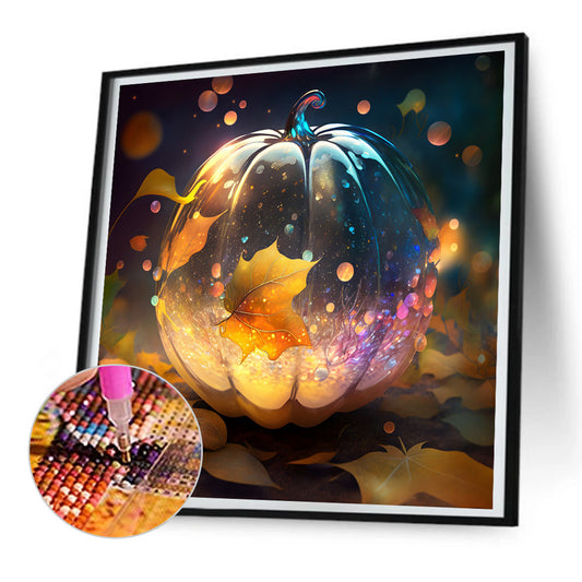 Glow Pumpkin - Full Round Drill Diamond Painting 30*30CM