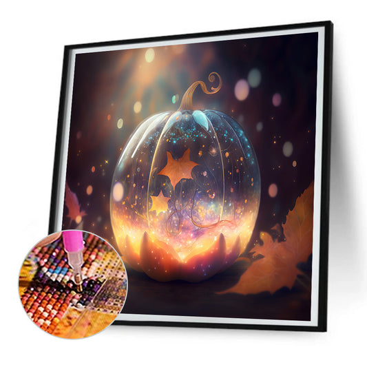Glow Pumpkin - Full Round Drill Diamond Painting 30*30CM