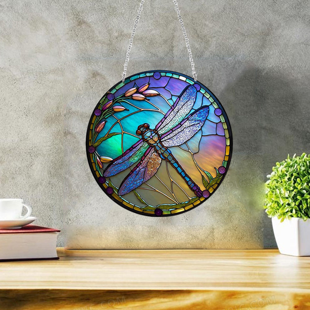 DIY Diamond Drawing Pendant Colored Imitation Glass Art Crafts Wall Decoration