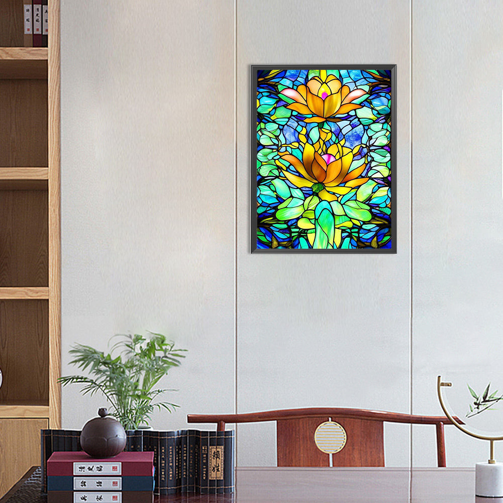 Pond Lotus - Full Round Drill Diamond Painting 30*40CM
