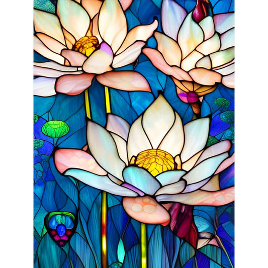 Lotus - Full Round Drill Diamond Painting 30*40CM