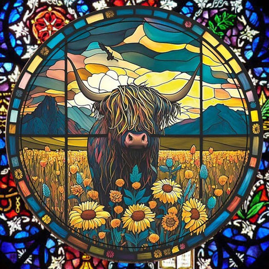 Highland Yak Glass Painting - AB Dril Round Diamond Painting 30*30CM