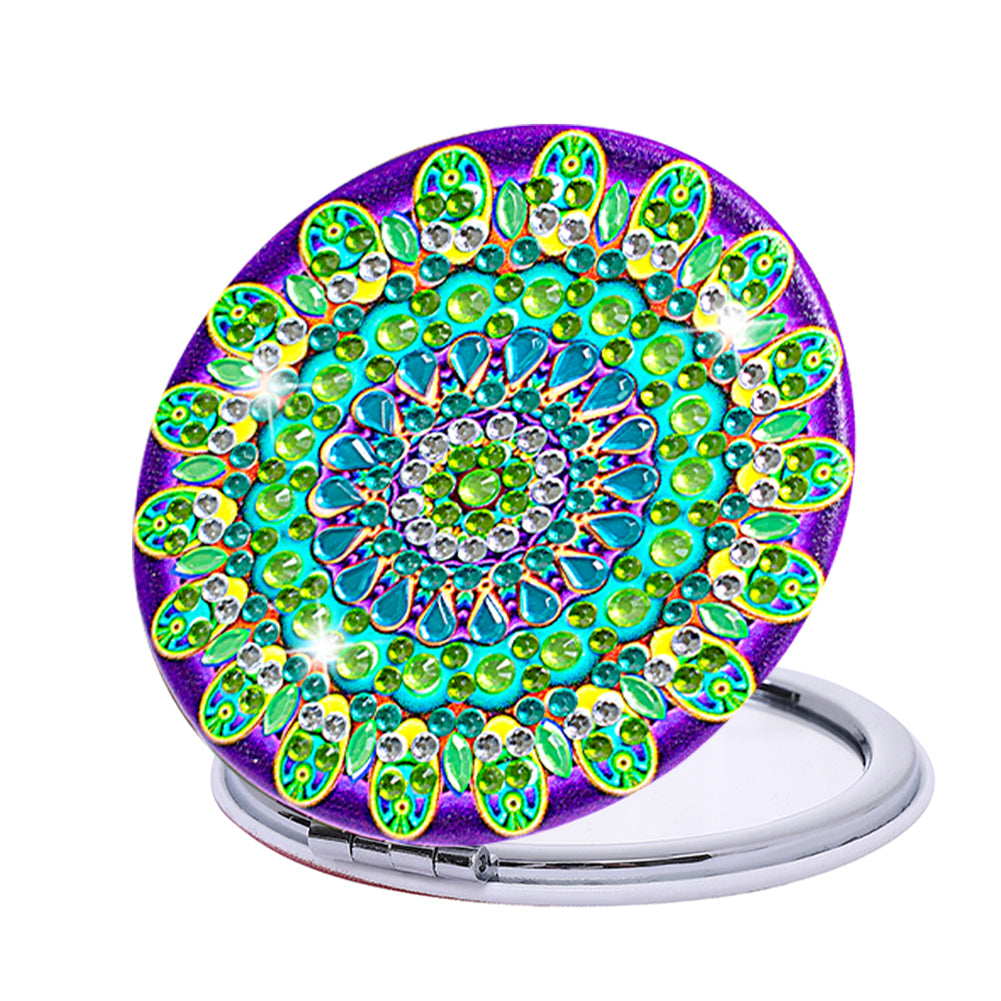 DIY Crystal Diamond Mirror Portable Mandala Art Craft Set Pocket Mirror for Girl