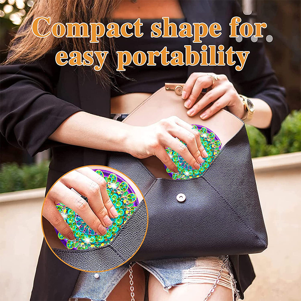 DIY Crystal Diamond Mirror Portable Mandala Art Craft Set Pocket Mirror for Girl